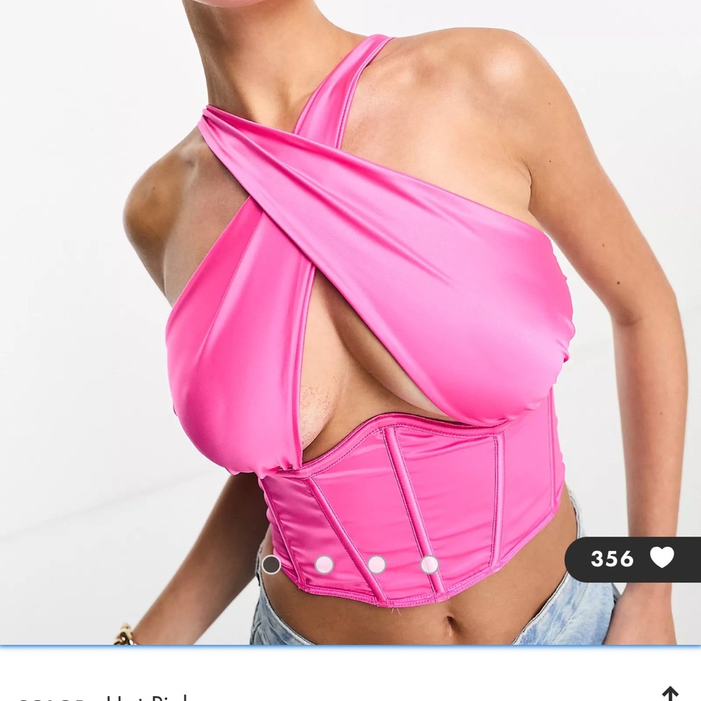 ASOS Lucinda Satin Halter Corset Top